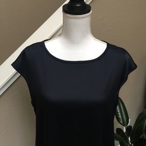 Midnight blue Banana Republic blouse.